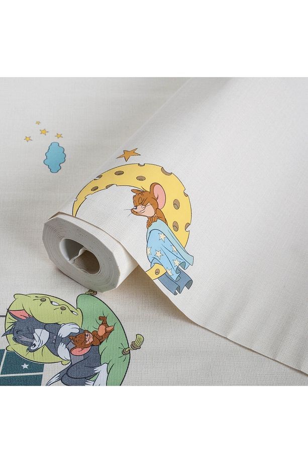 Ada Kids 8941-1 Duvar Kağıdı Krem Tom Ve Jerry