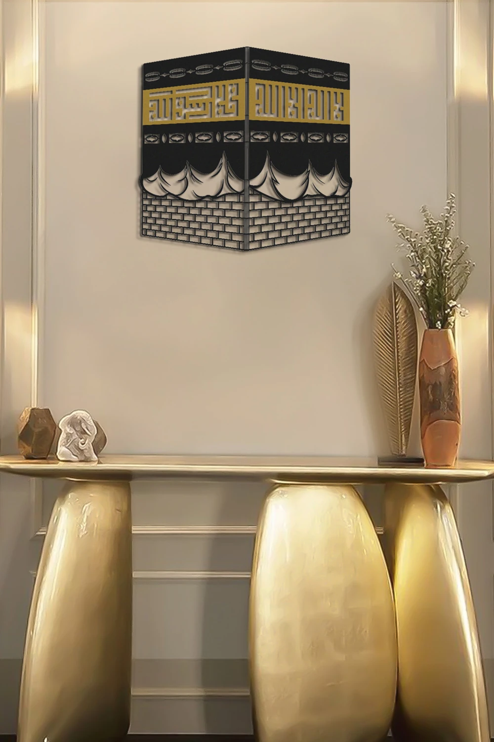 Siyah Kâbe-I Şerif Metal Islami Duvar Tablosu - Kabe Tablosu - Dini Tablolar - Islami Tablo - WAM12