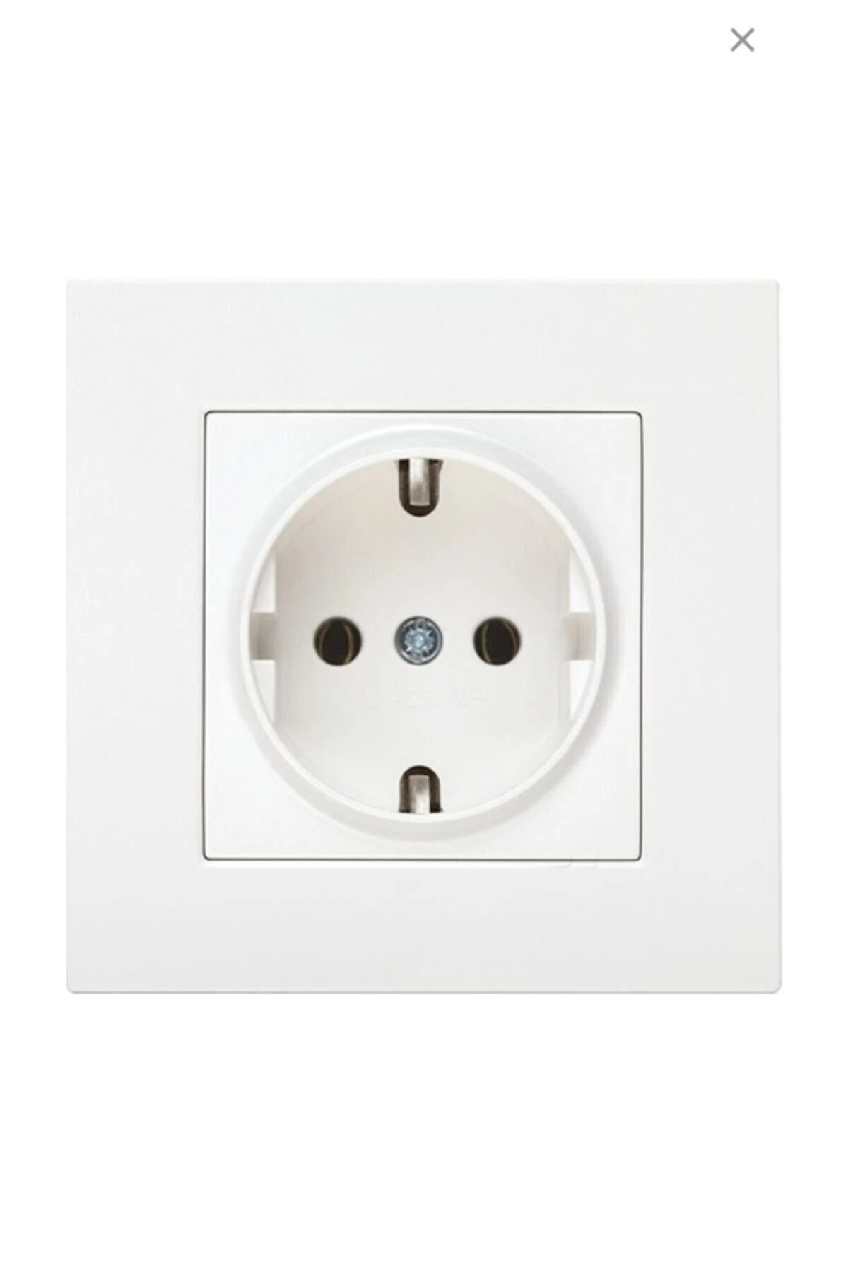 Karre Topraklı Priz + Çerçeve (beyaz)