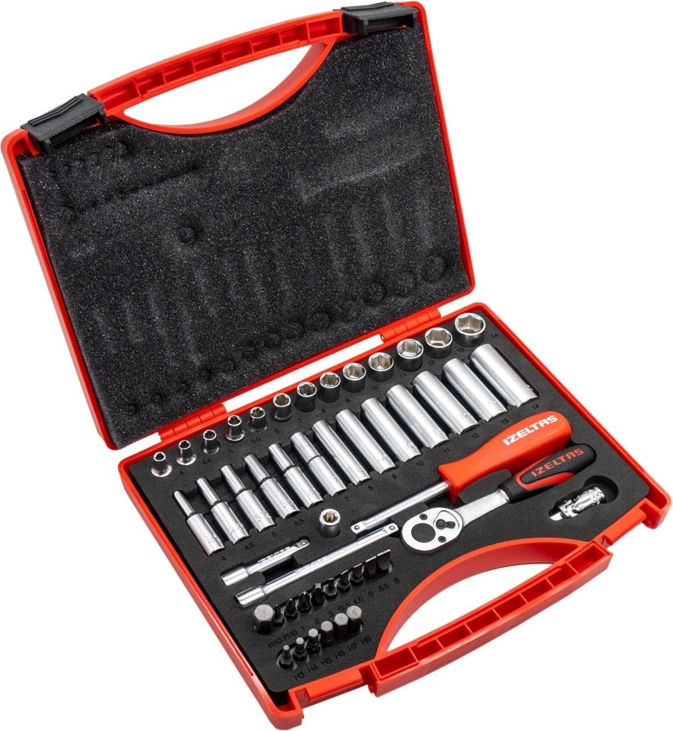 Izeltaş 1/4" Altı Köşe Mini Lokma Anahtar ve Bits Set 48 Parça