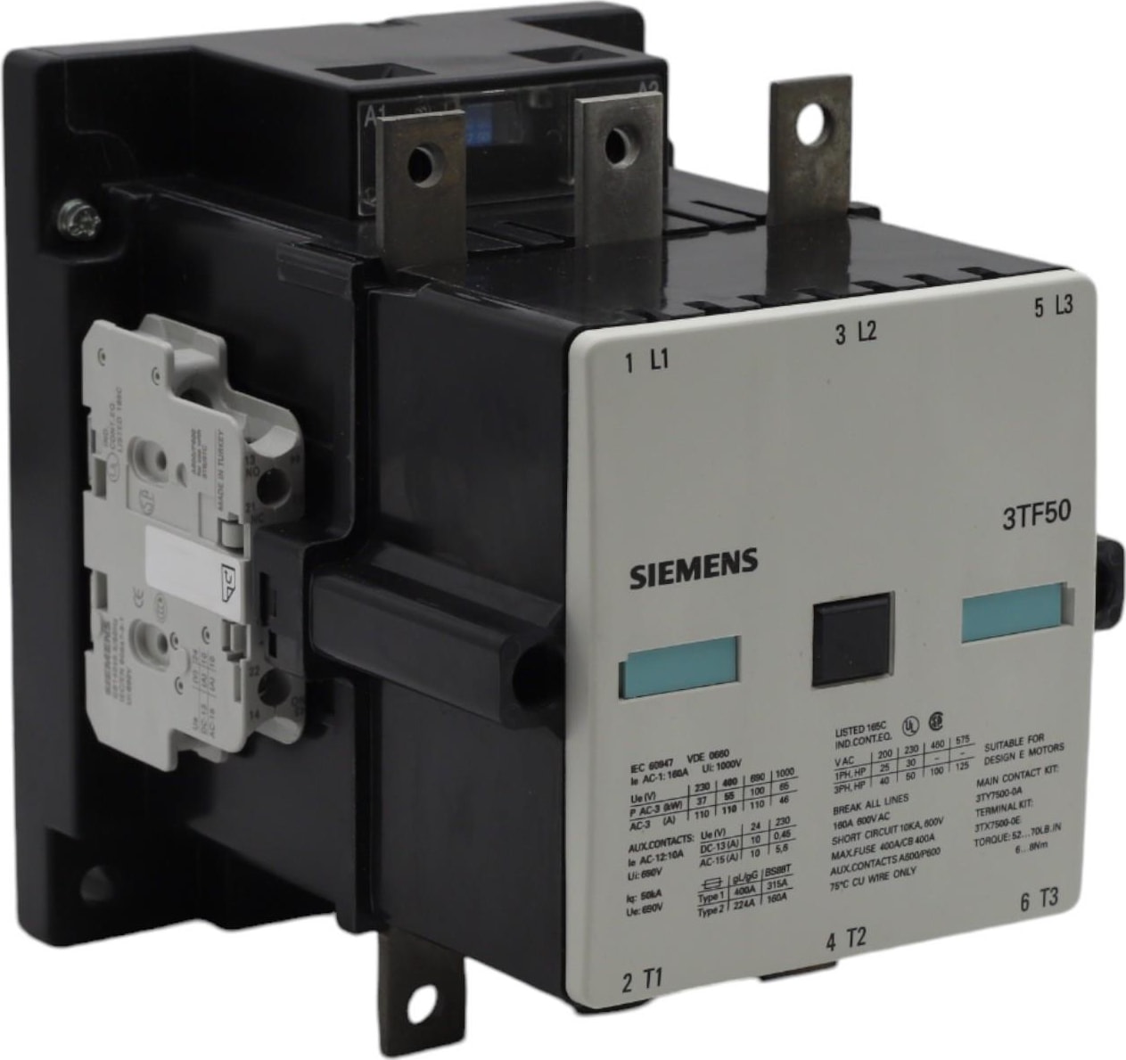 GÜÇ KONTAKTÖRÜ 3TF5022 55kW 400V 110A