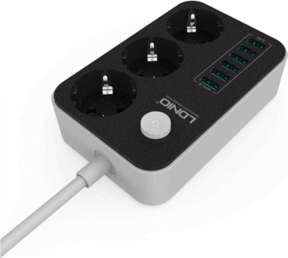 SE3631 Grup Priz 3'lü 5V 3.4A 6portlu USB Çıkışlı 1.6 M SE3631
