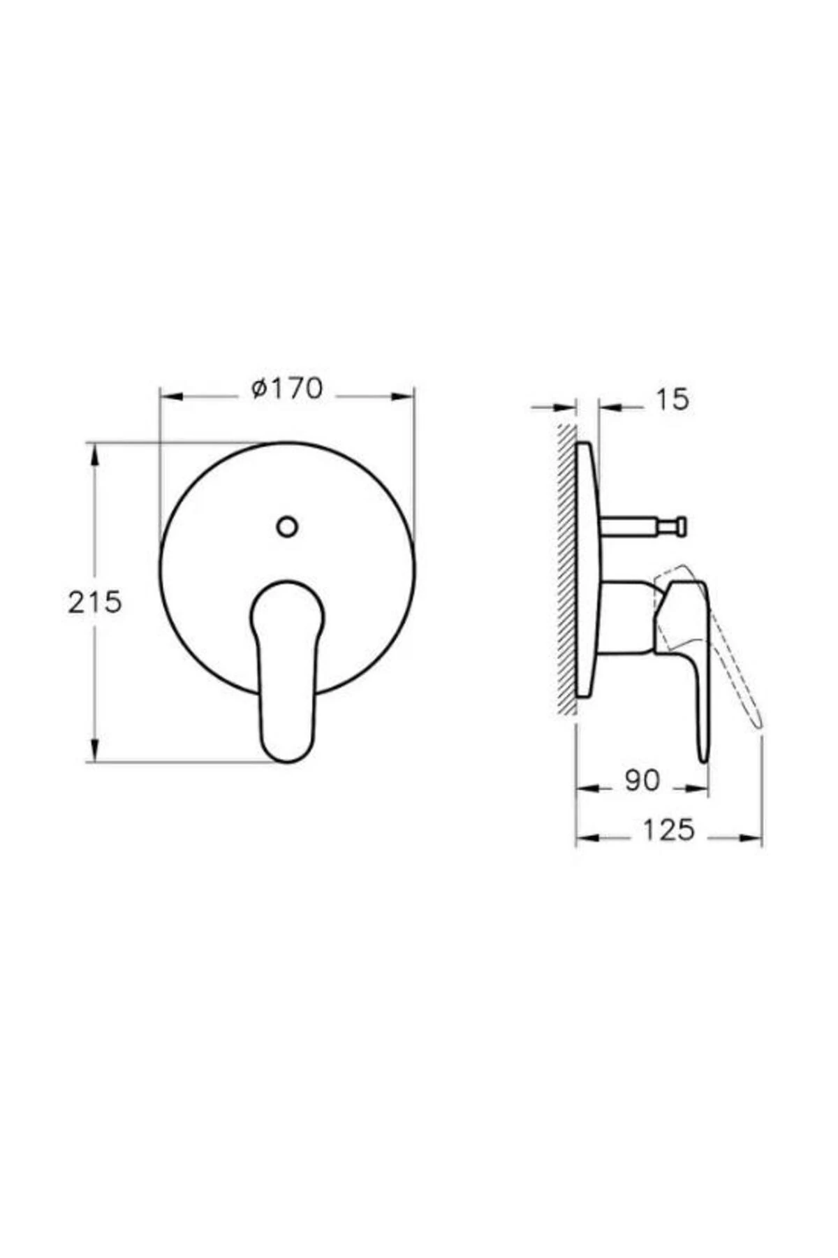Root Round Ankastre Banyo Bataryası (Sıva Üstü Grubu), f.nikel