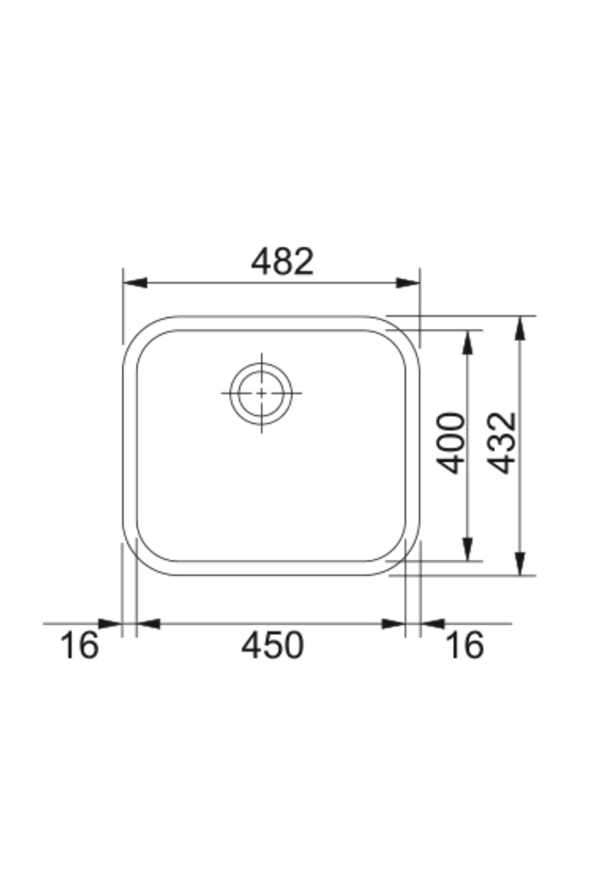 Sottotop Gax 110-45 Inox Eviye (TEZGAH ALTI MONTAJ TİPİ)