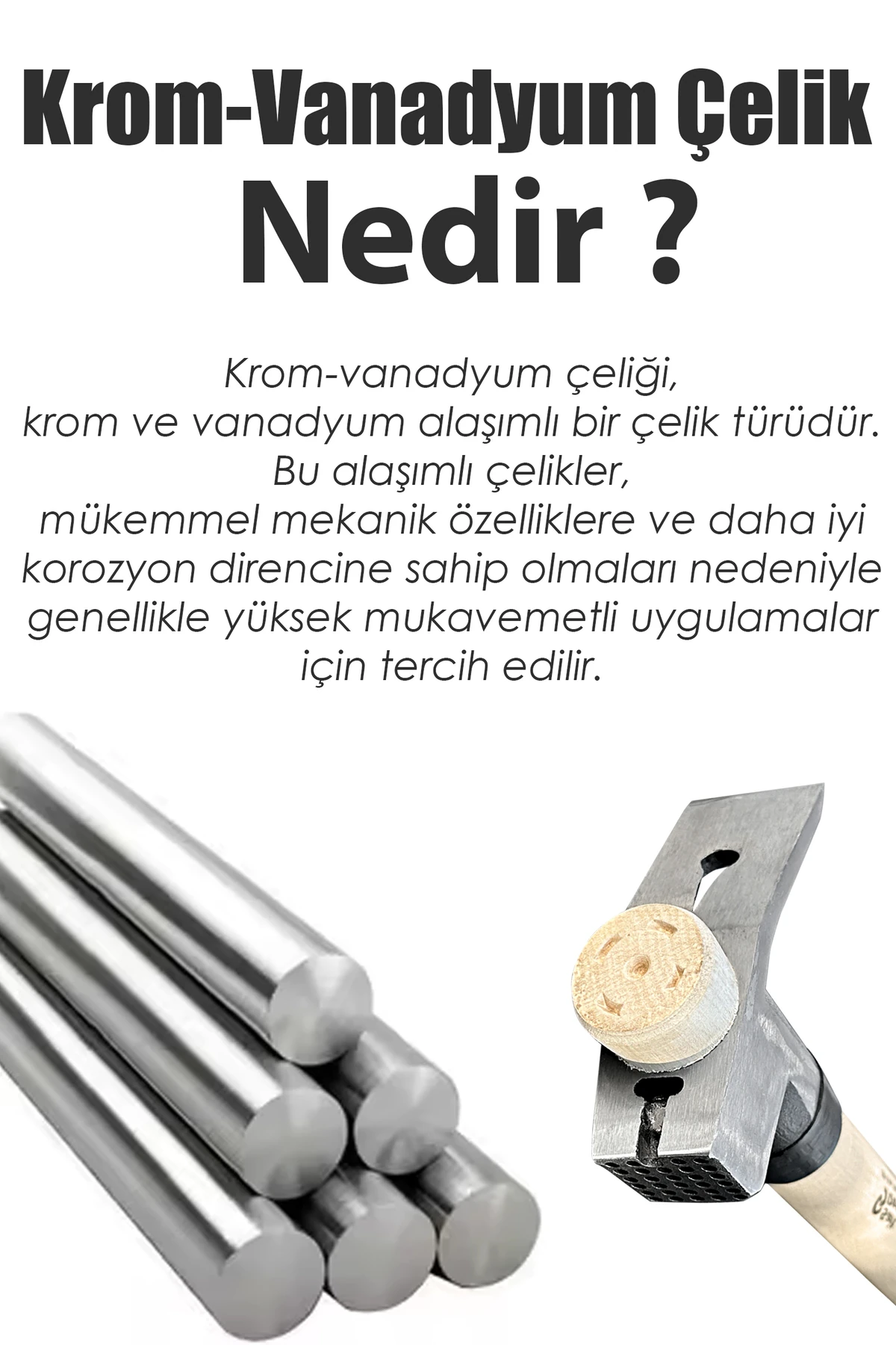 Sait Demirci Krom-Vanadyum Çeliği 1. Kalite Usta Keseri