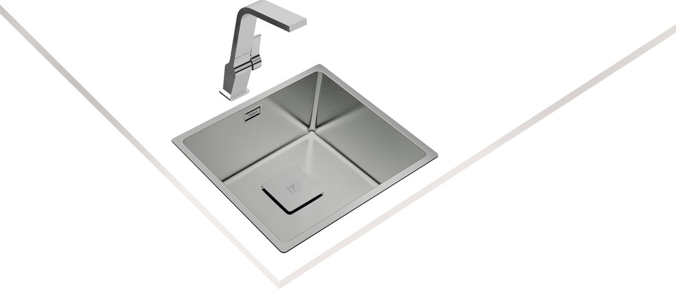 FLEXLINEA RS15 45.40 Ankastre/Tezgaha Sıfır/Tezgahaltı Eviye Paslanmaz Çelik 45 cm 115000013