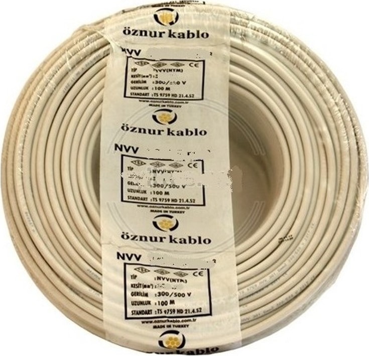 3 x 1,5 Antigron Kablo 15 m Tam Bakır Nym