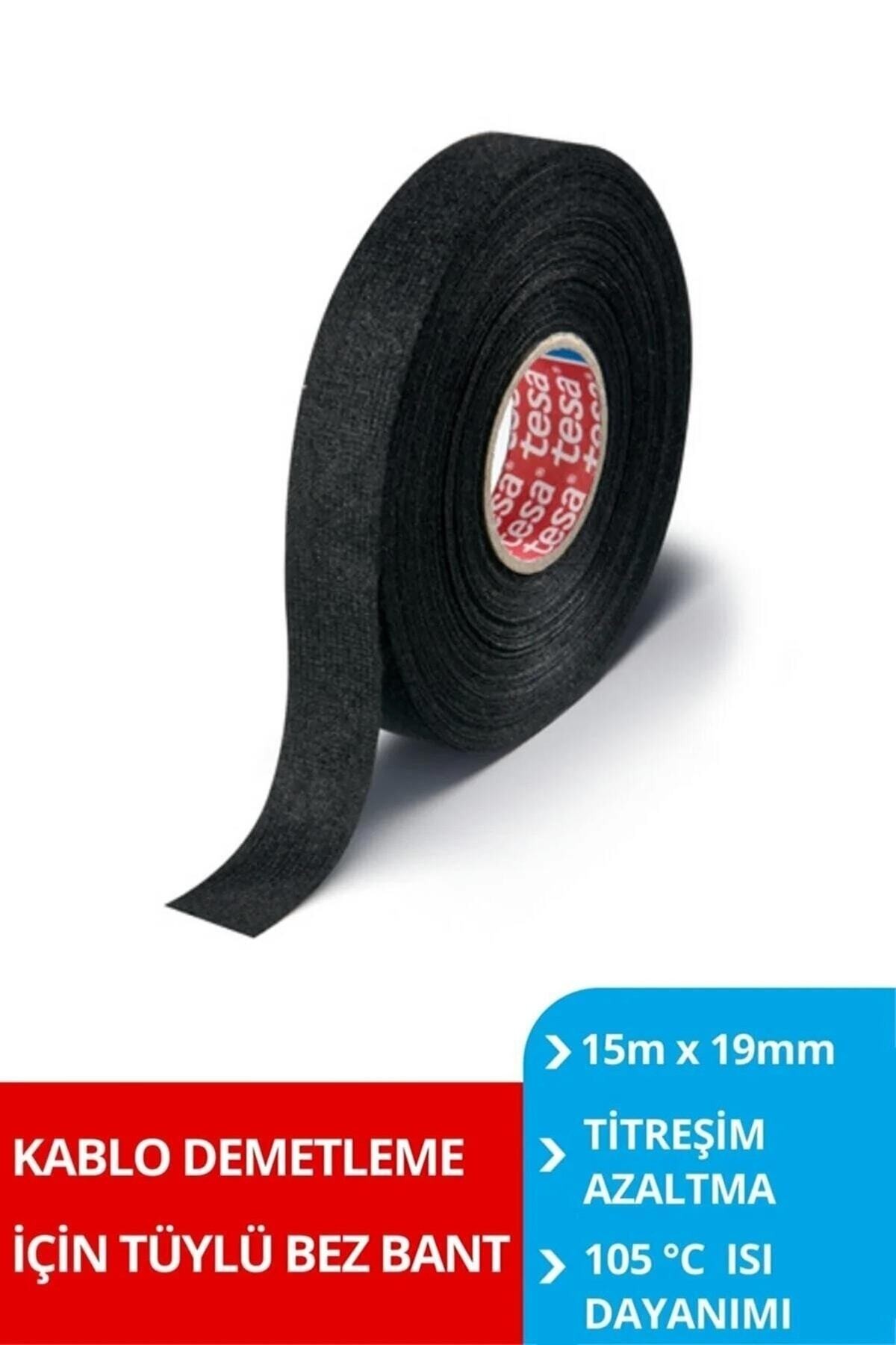 51608 Polyester Tüylü Bez Bant Siyah 15m X 19mm - Hızlı Yapıştırıcı
