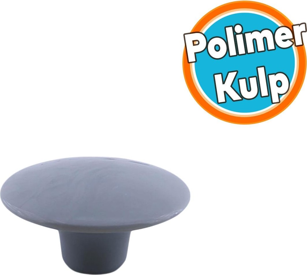 Mantar Kulp Düğme 10 Adet Mobilya Dolabı Çekmece Mutfak Dolap Kulpu Kulbu Plastik Gri