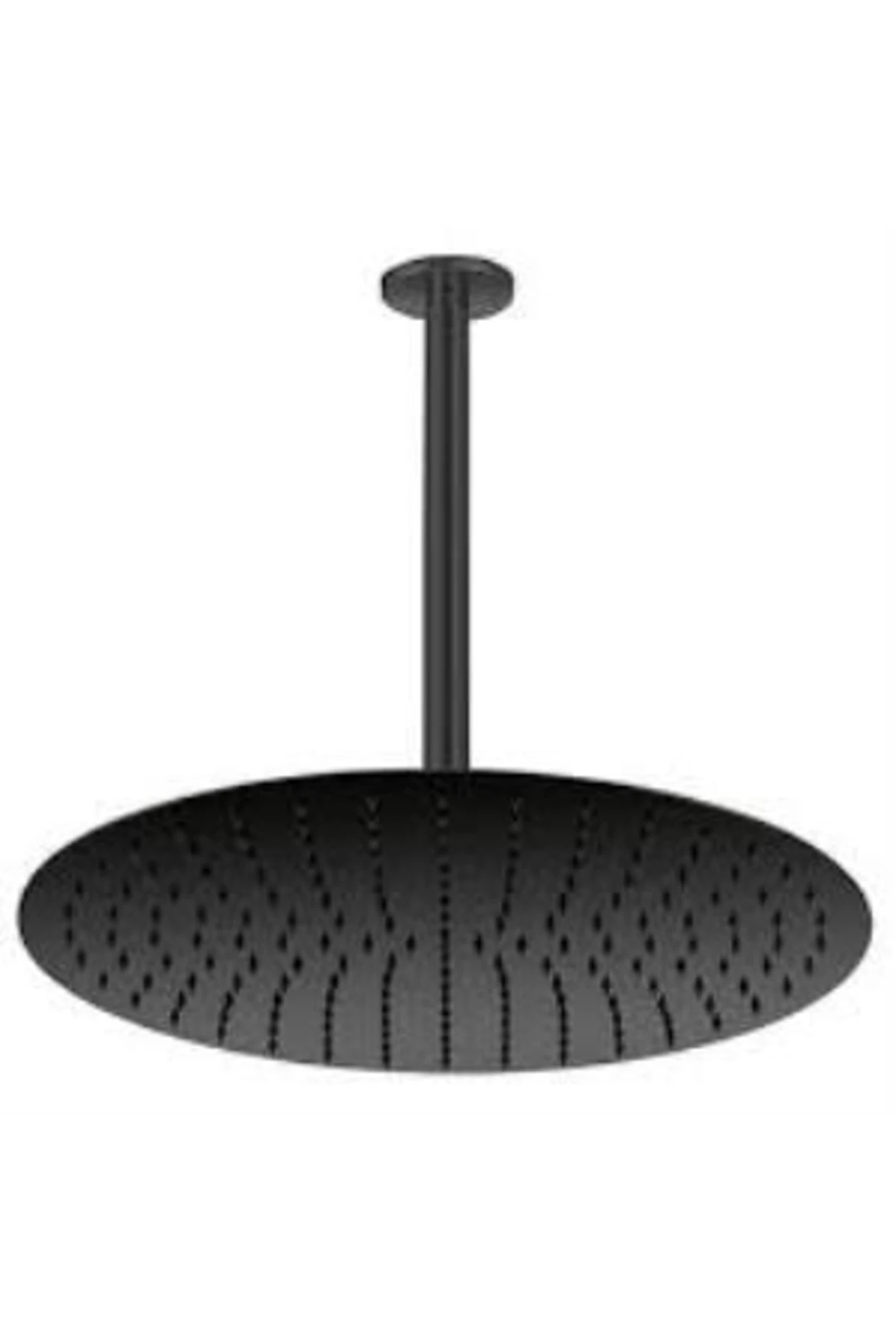 Ankastre Duş Başlığı Oval Slim Metal Ø40 Cm Siyah Ads24-s