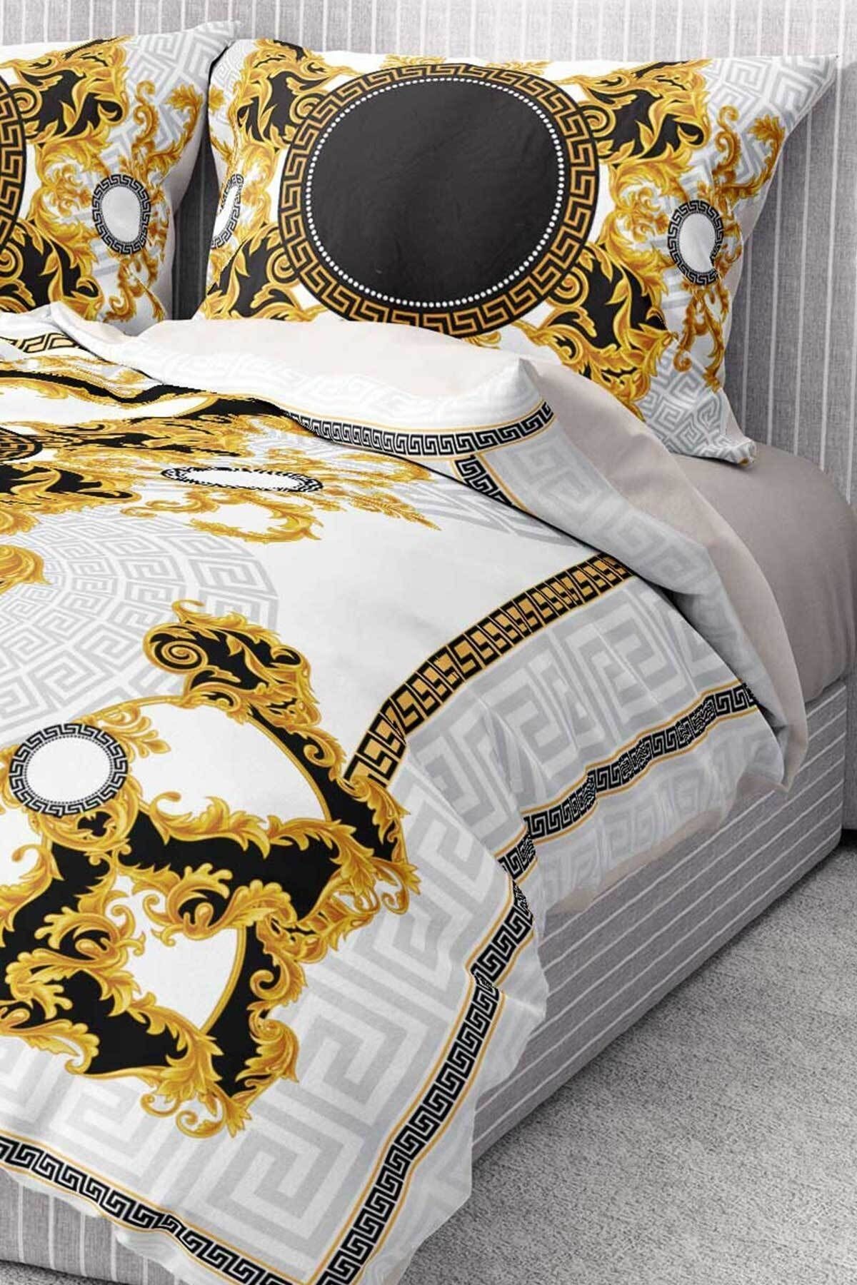 Nevresim Takımı %100 Pamuk Saten Lastikli Çarşaf Deluxe Koleksiyon Çift Kişilik 3d Brand