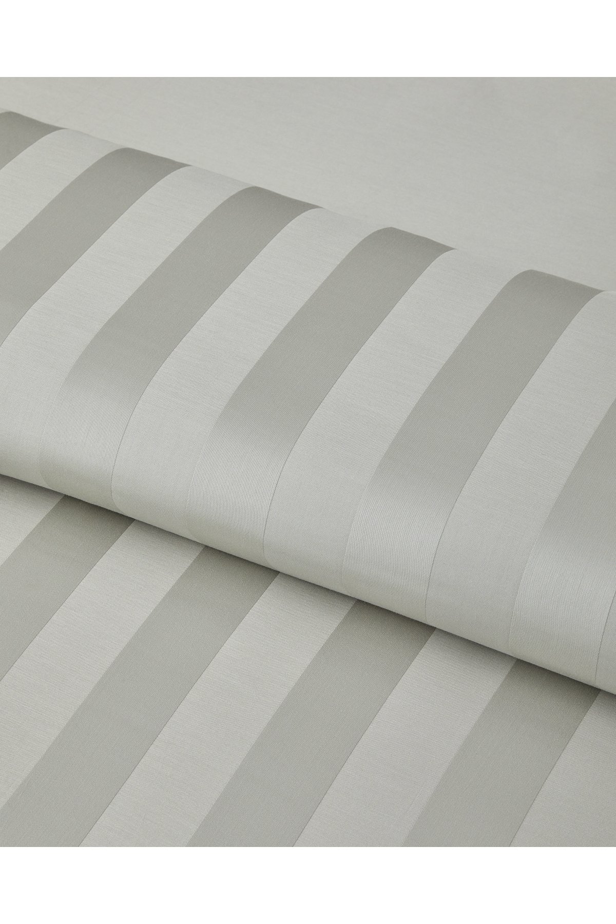 Deluxe Çizgili Pamuk Saten Çift Kişilik Nevresim Takımı 200x220 cm Açık Yeşil