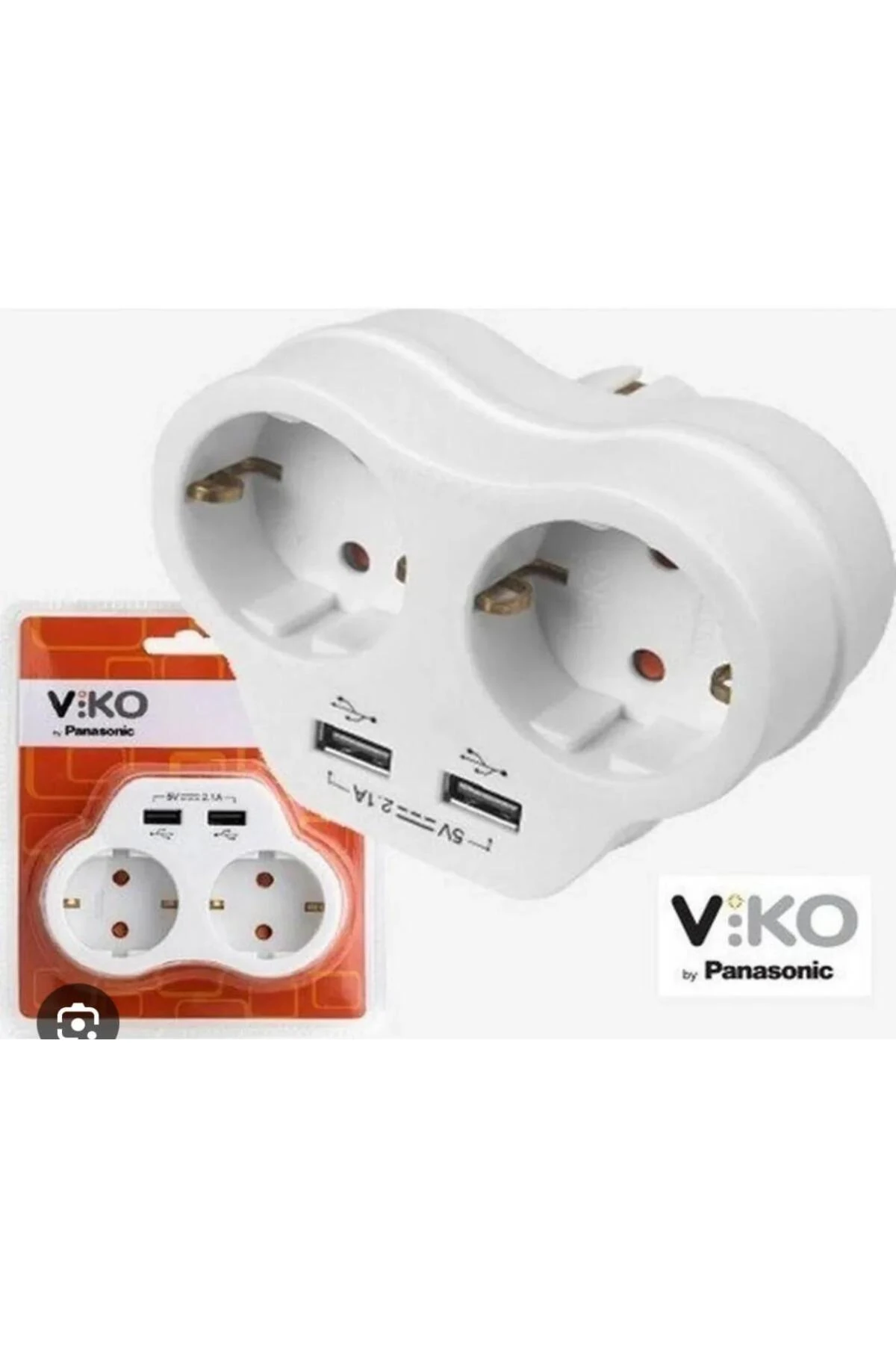 Usb Girişli Ikili Priz (2.1 AMPER) - Beyaz