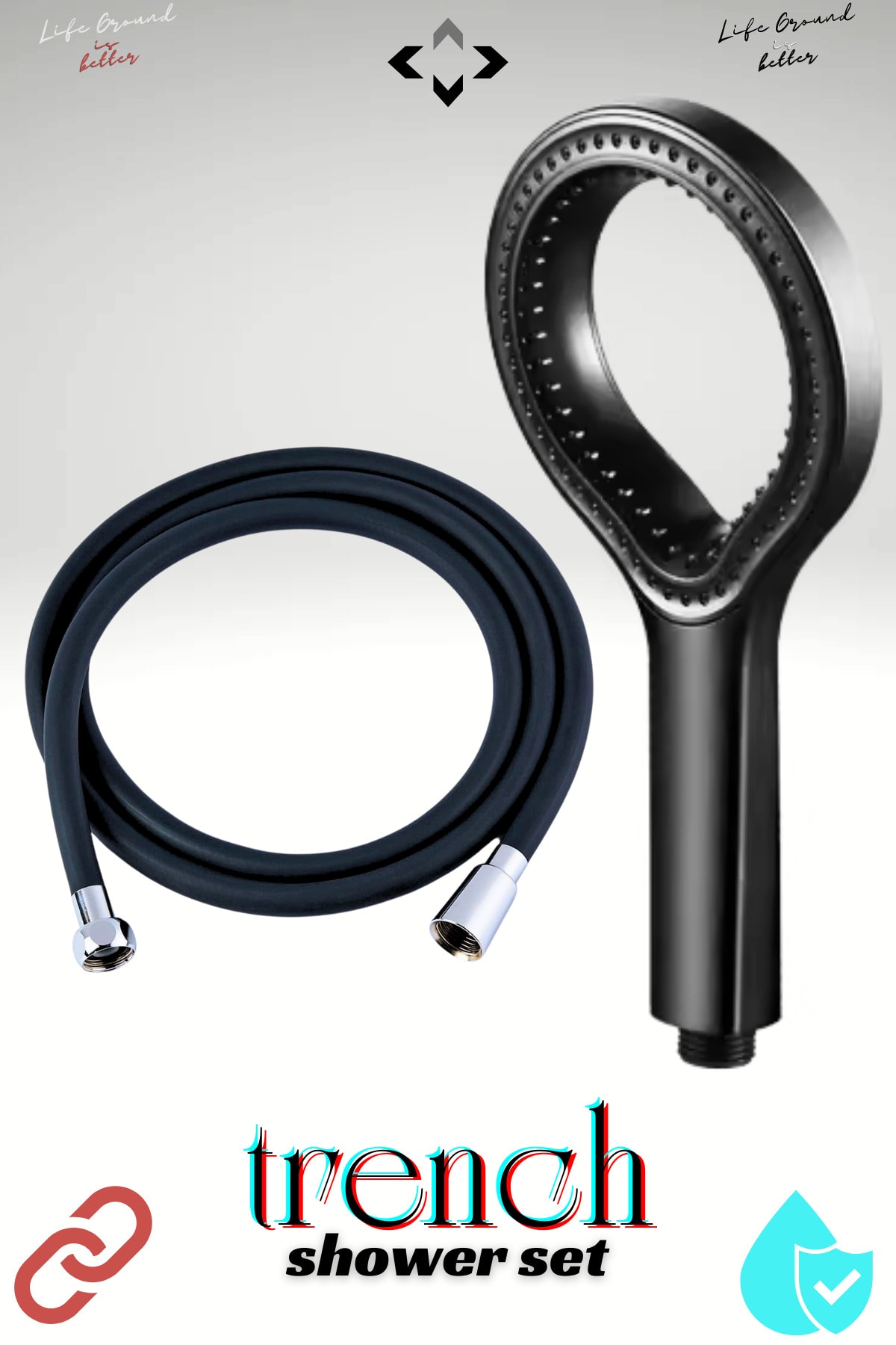 Trench Abs Shower Set Basınçlı Su Tasarruflu Modern Minimal Duş Başlığı Silikon Duş Hortumu Duş Seti