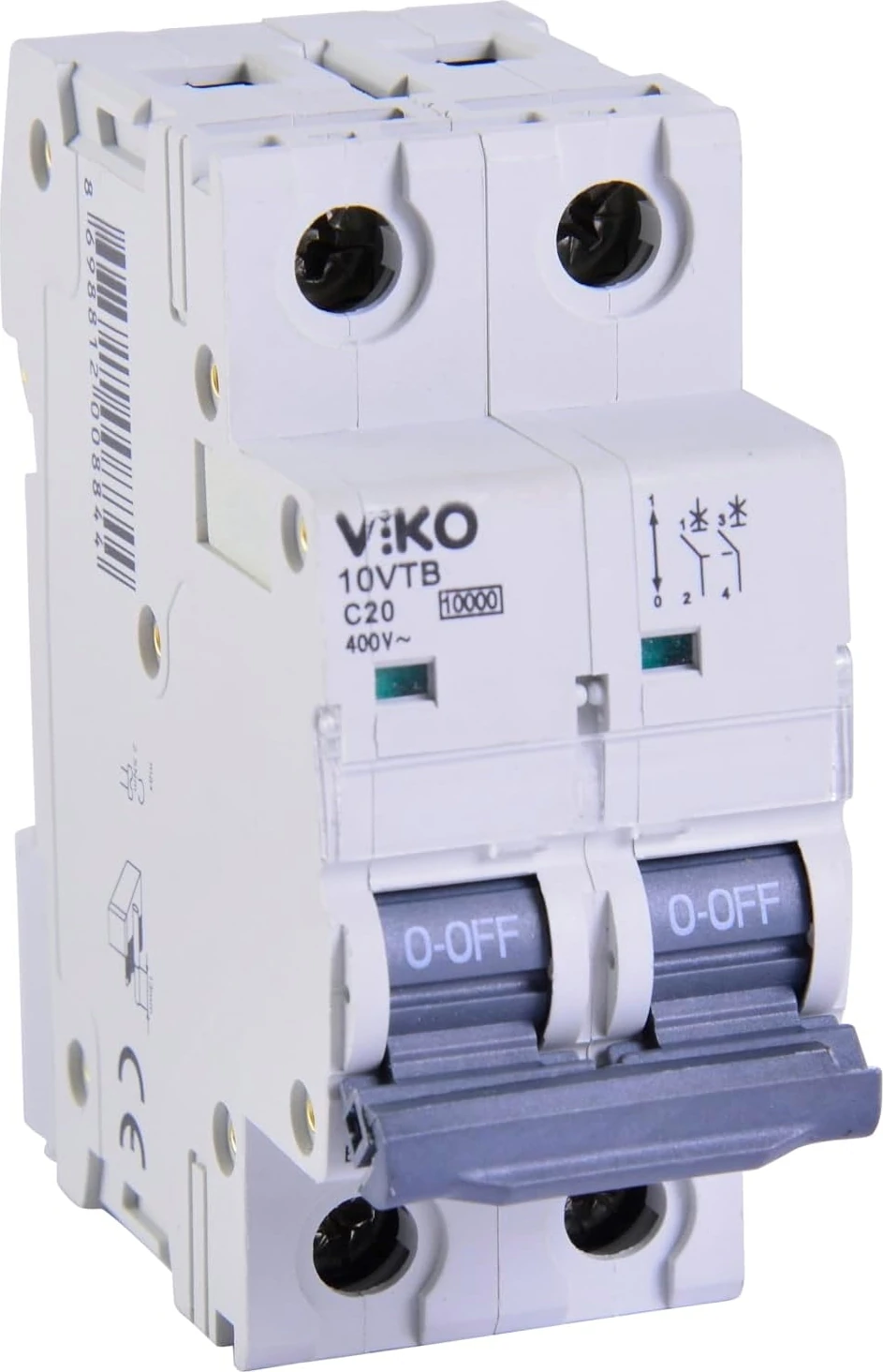 10VTB-2C20 Otomatik Sigorta 10KA C Tipi 2 Kutup 20A