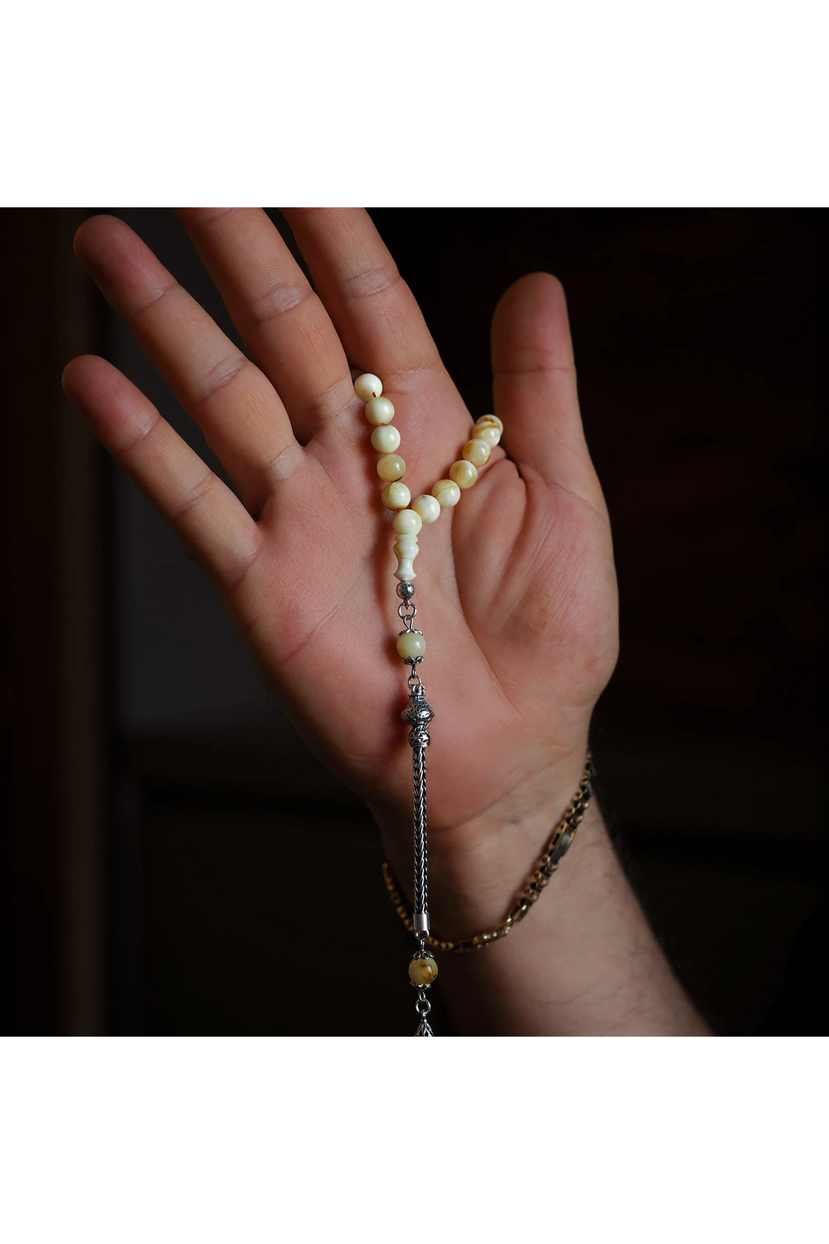 Damla Kehribar Tesbih (Gümüş İmame) – WATD035