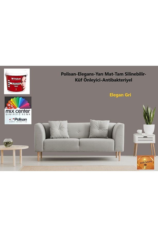 -elegans-küf Önleyici-tam Silinebilir-anti Bakteriyel-iç Cephe Duvar Boyası-ci-6205-elegan Gri