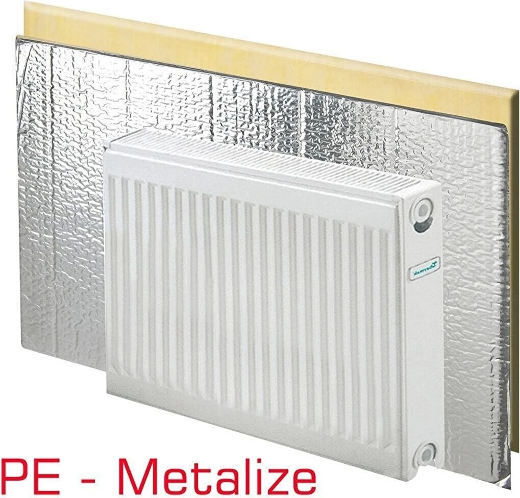 Alüminyum Folyolu 50X100CM KALINLIK:10MM Radyatör Petek Arkası Isı Yalıtım Izolasyon Levhası 3 Adet