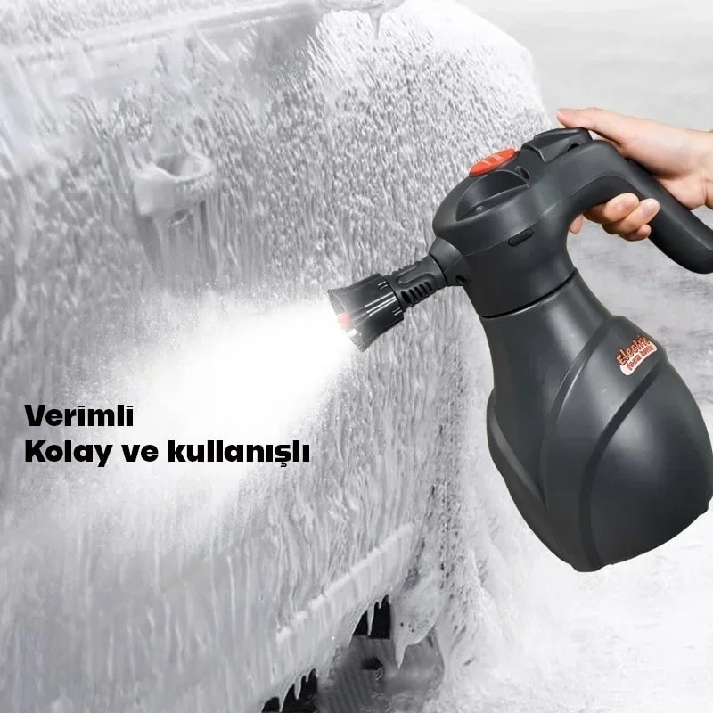 Taşınabilir Şarjlı Elektrikli Köpük Püskürtücü | Yüksek Basınçlı Sprey Başlık | Araba Yıkama, Bahçe Sulama ve Dış Mekan Temizliği Için Kablosuz, Pratik Temizlik Cihazı