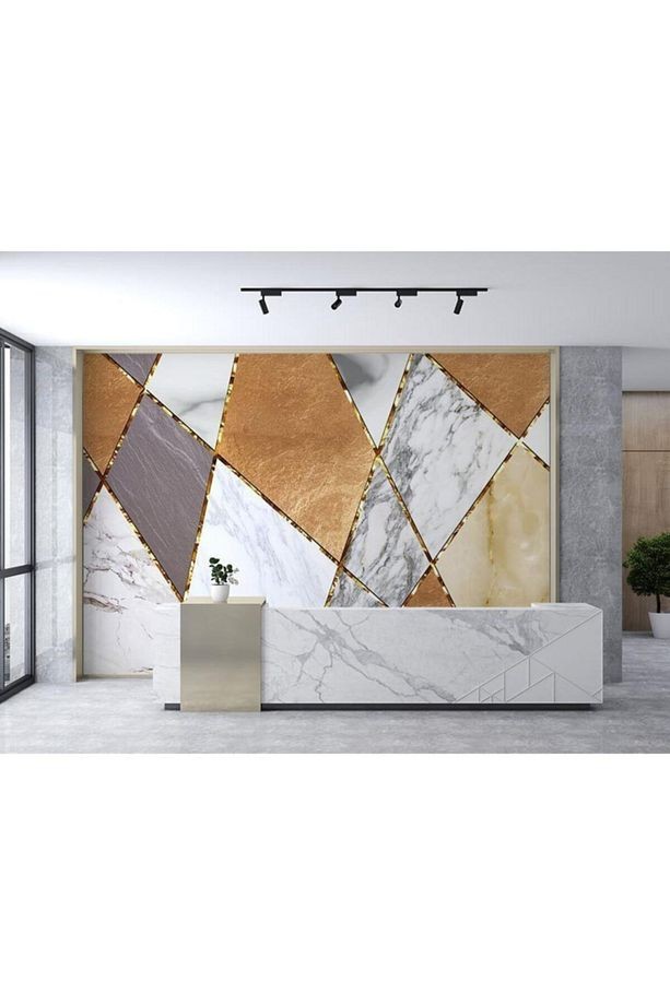 Geometrik Mermer Desenli Duvar Kağıdı