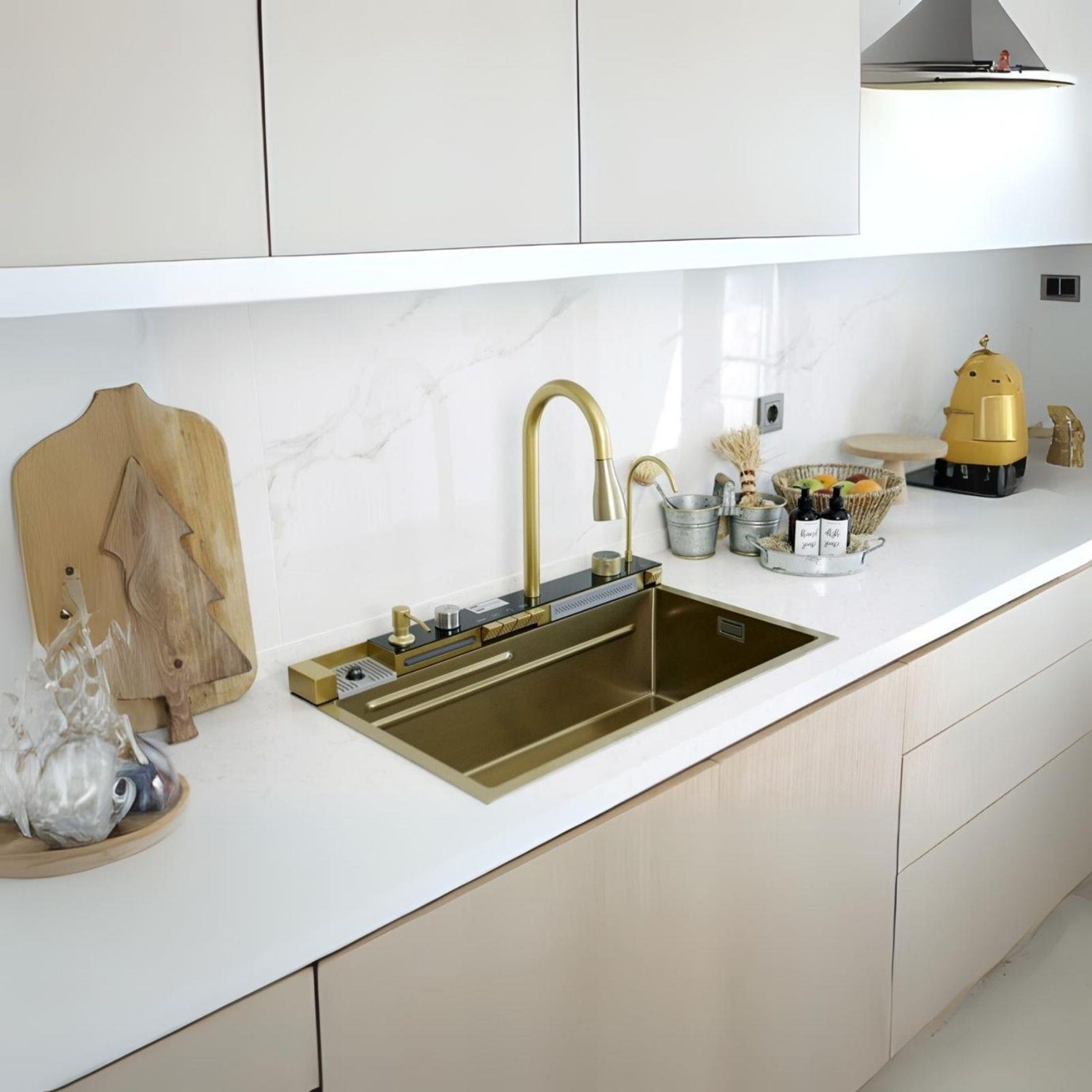 Glpr 7546 Dijital Premium Gold Akıllı Şelale Eviye 75 x 45