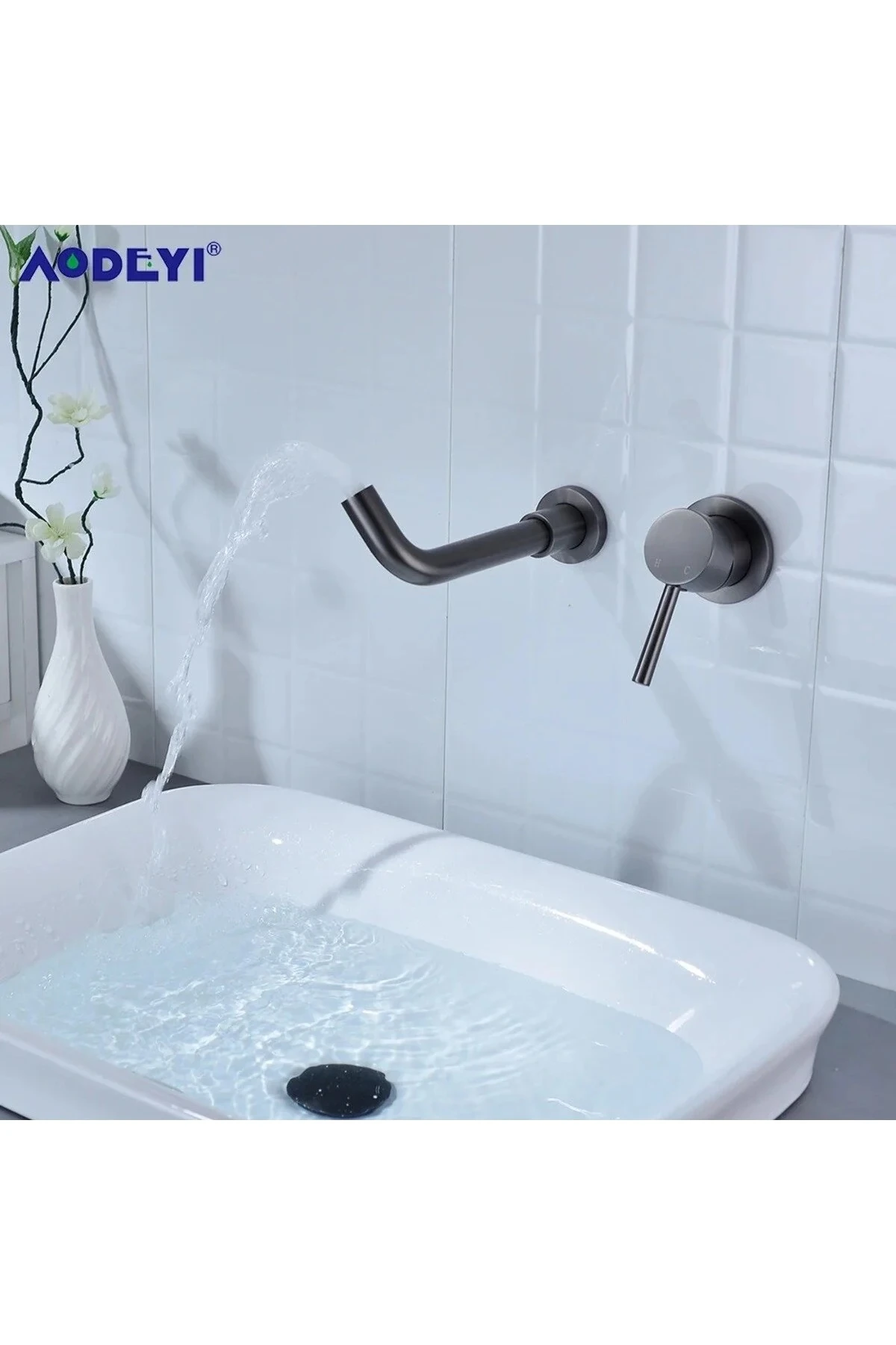 Banyo Bataryası ve Duş Seti Takım Ankastre 3 Yollu Model Antrasit Renk Sıva Altı Dahil 7 Yıl Garanti