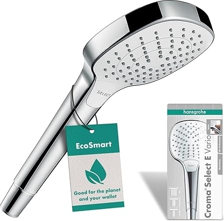 Hansgrohe Su Tasarruflu Duş Başlığı Croma Select E, Duş Başlığı, 3 Püskürtme Türü, Kireç Önleme Fon