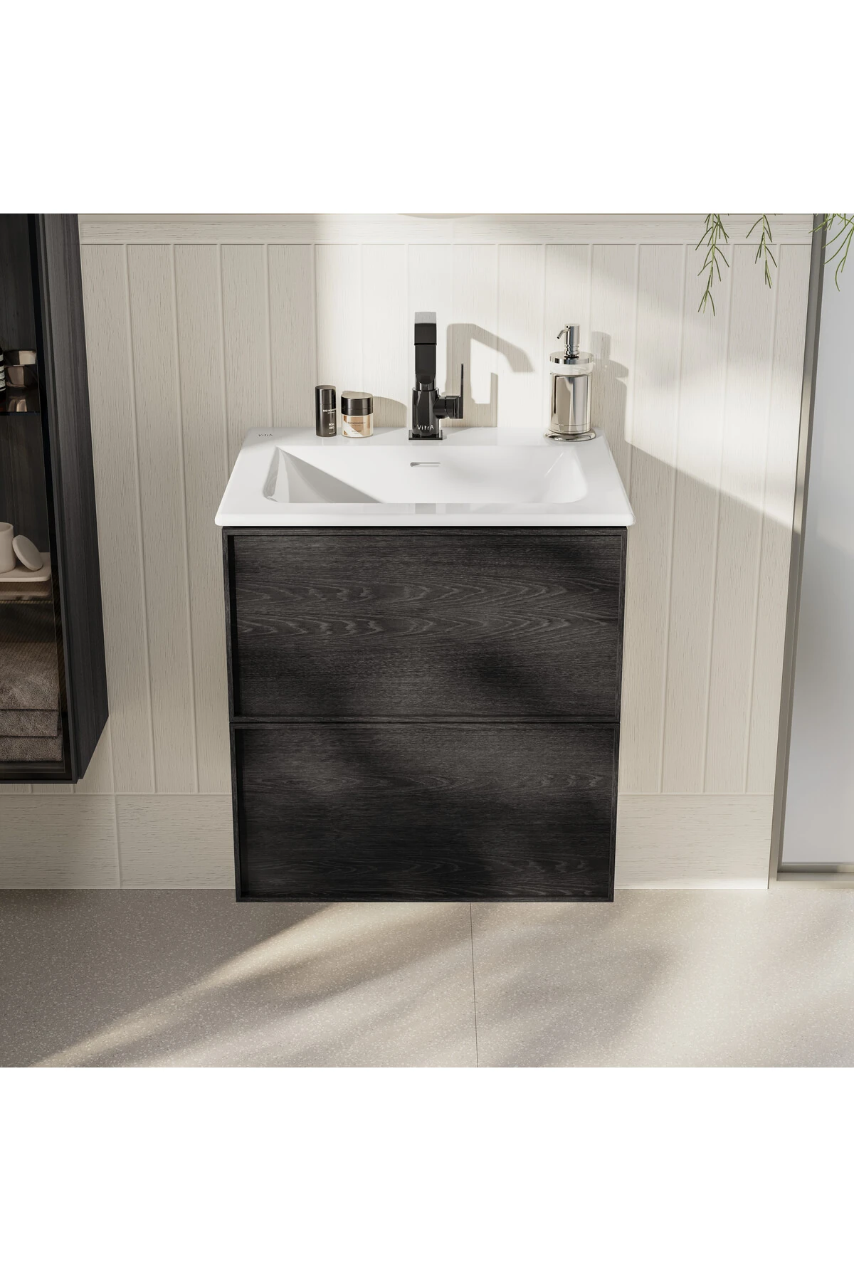 Suit A4261639 Lavabo Bataryası Yandan, Parlak Siyah