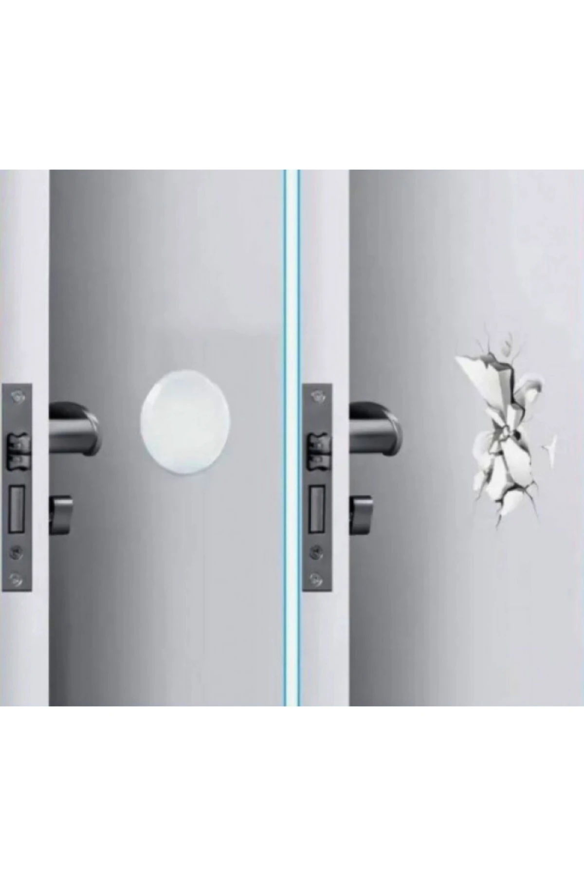 6 Adet Şeffaf Silikon Kapı Kolu Mobilya Koruma Çift Taraflı Yapışkanlı Stoper Duvar Koruyucu Seti