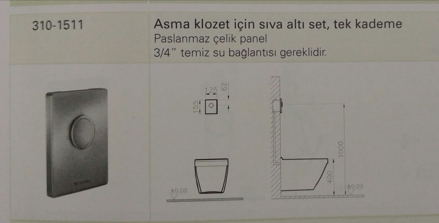 Gömme Rezervuar Asma Klozet 310-1511