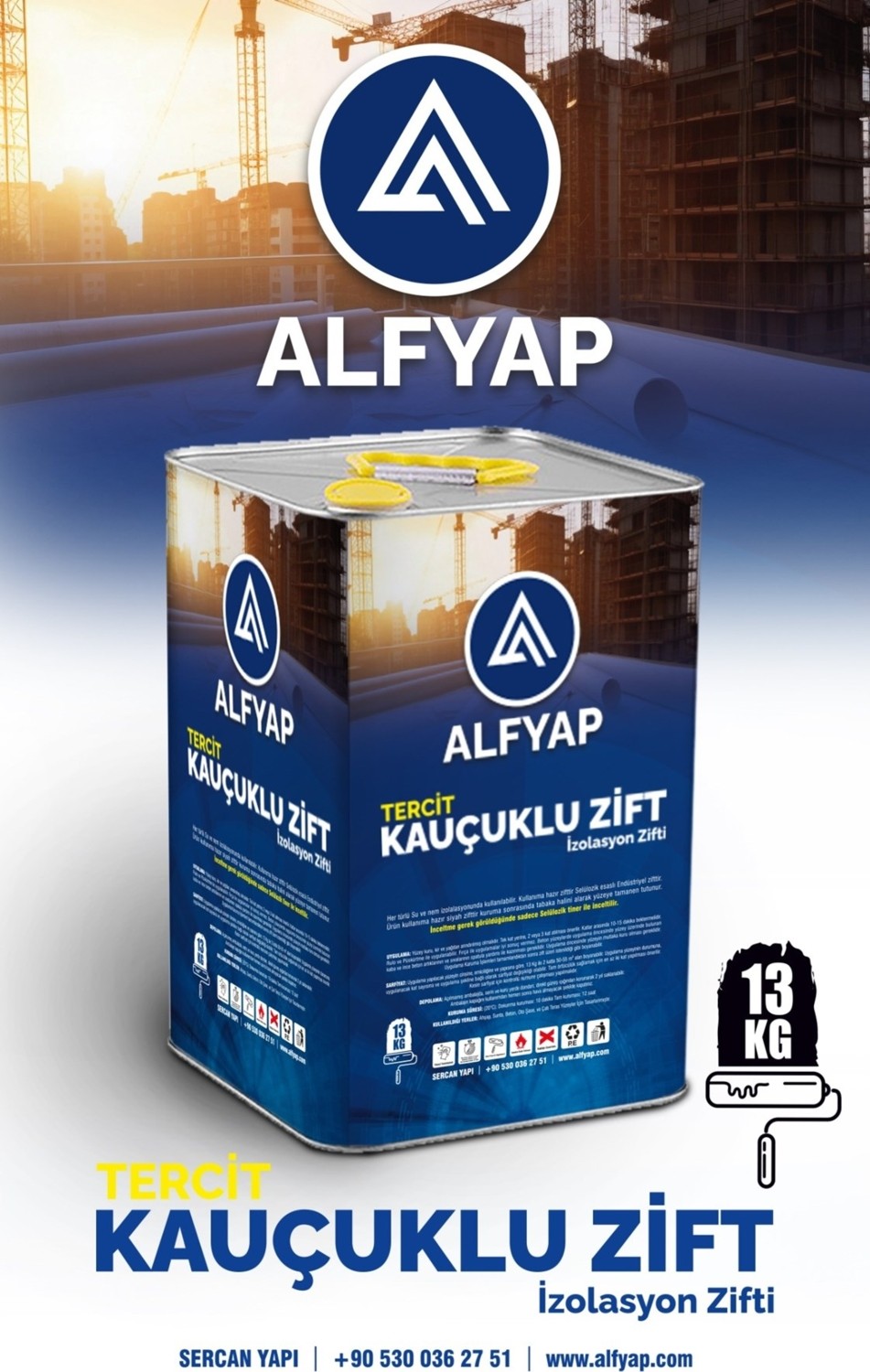 Kauçuklu Zift Izolasyon Zifti 13 kg