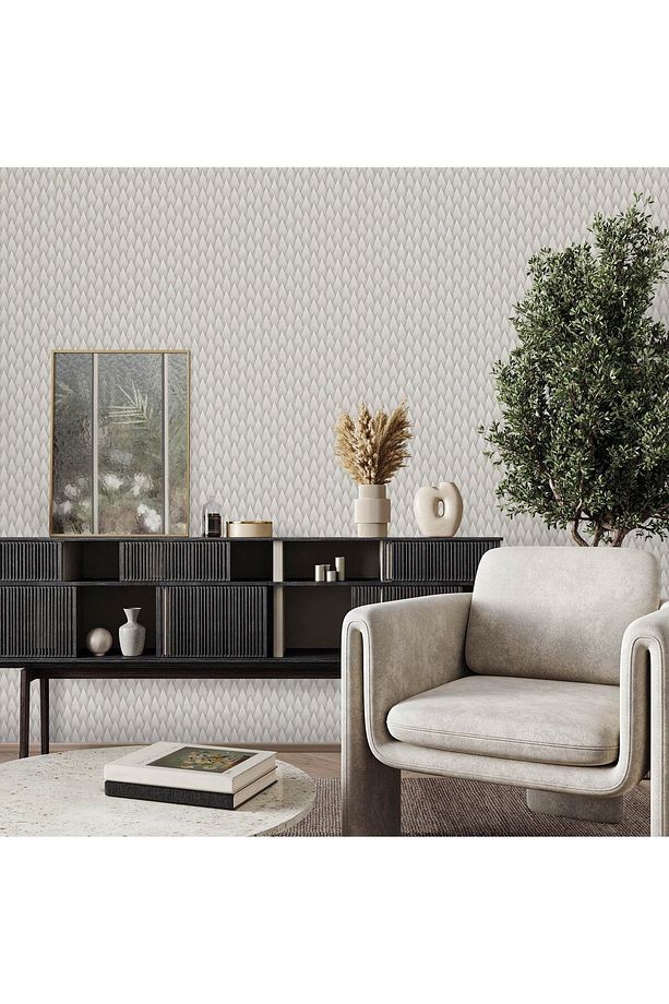 Omega 23202-2 Çizgili Modern Geometrik Desenli Düz Sade Duvar Kağıdı