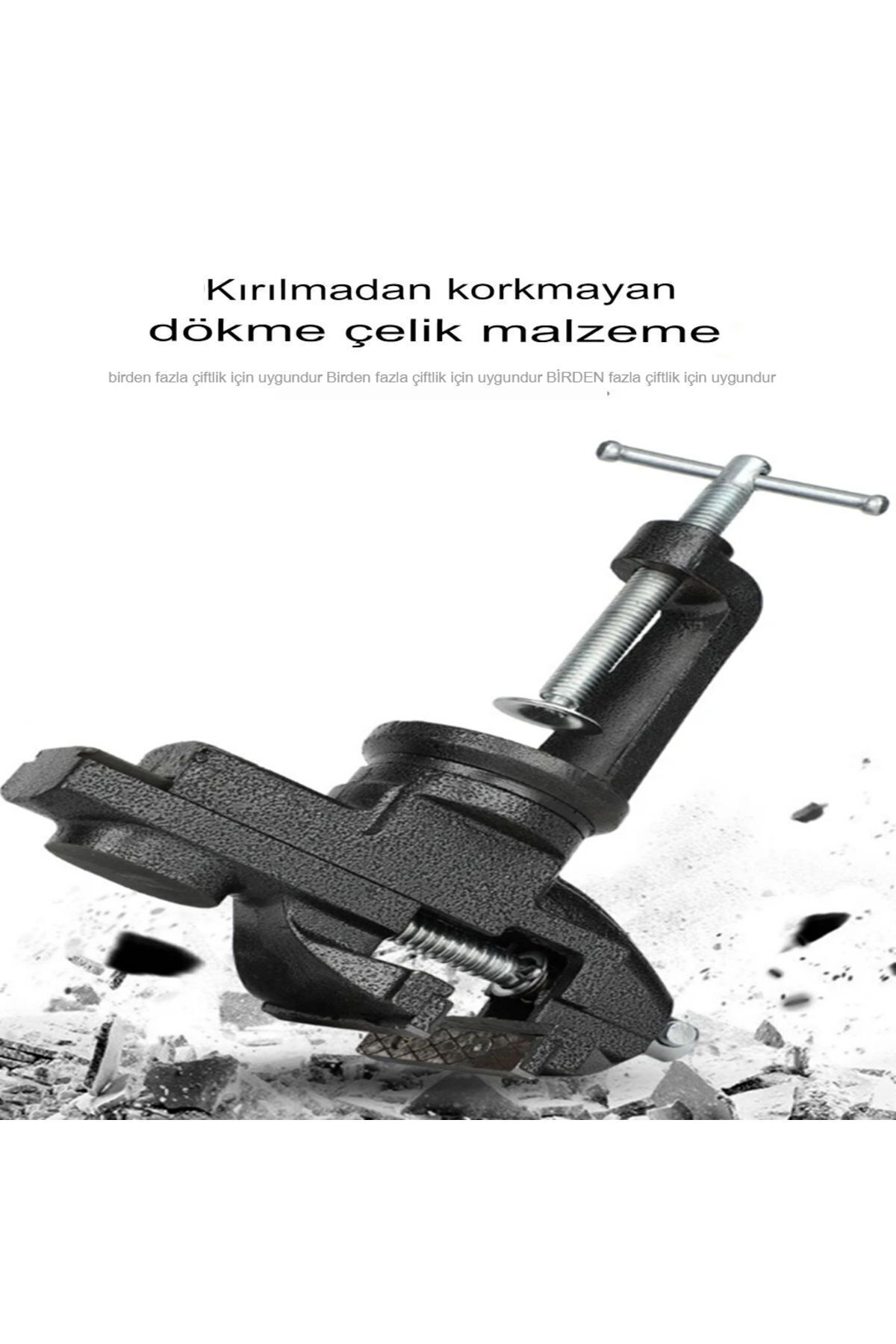 60Mm Dövme Çelik 360 Derece Döerli Sabit Masa Tezgah Mengenesi 5 Yıl Garanti Alaşımlı Dövme Çelik