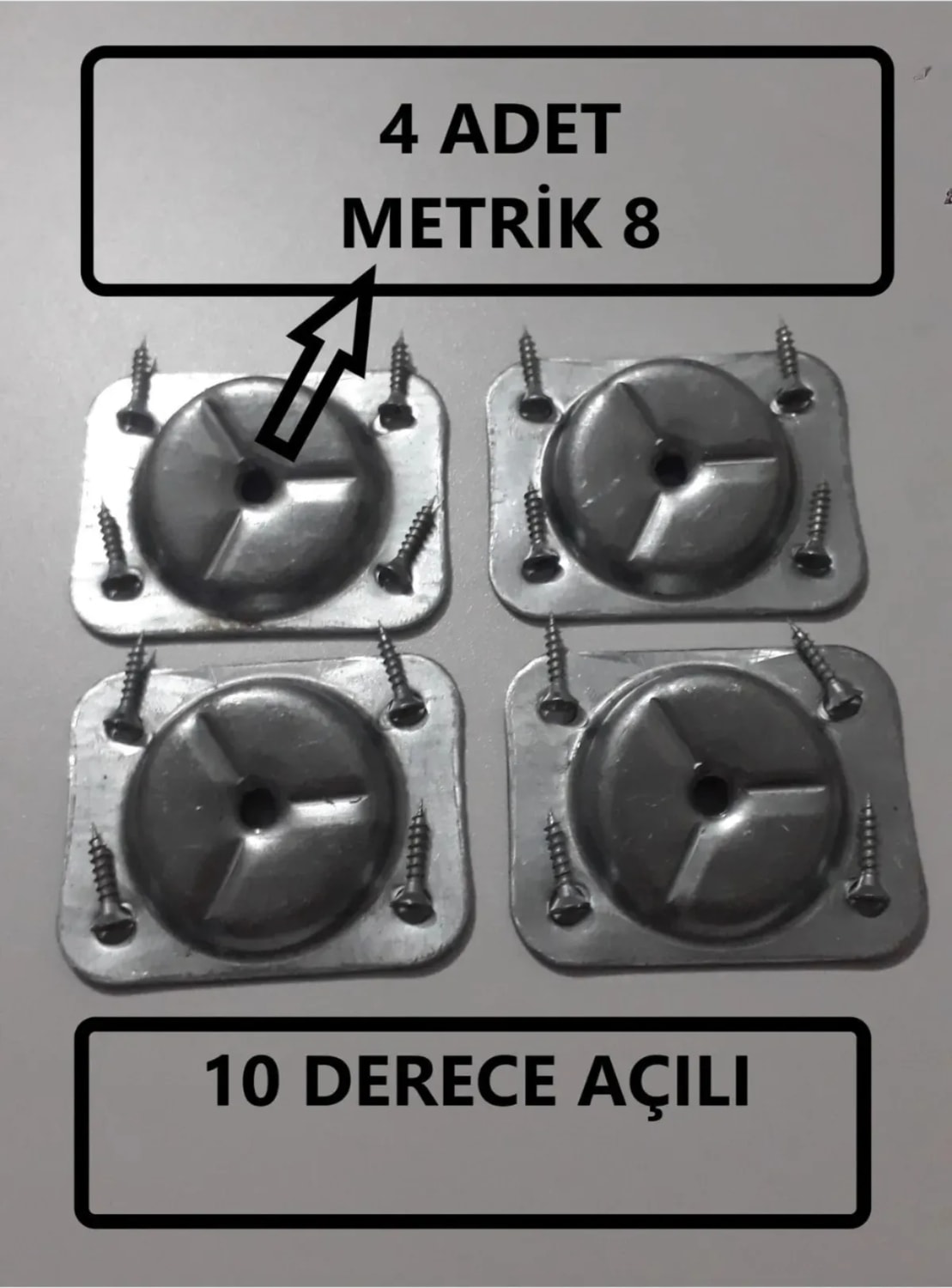 Ahsap Masa , Sandalye, Sehpa 4 Lu Açılı Metal Bağlantı Aparatı (M8 Vida Girişli)