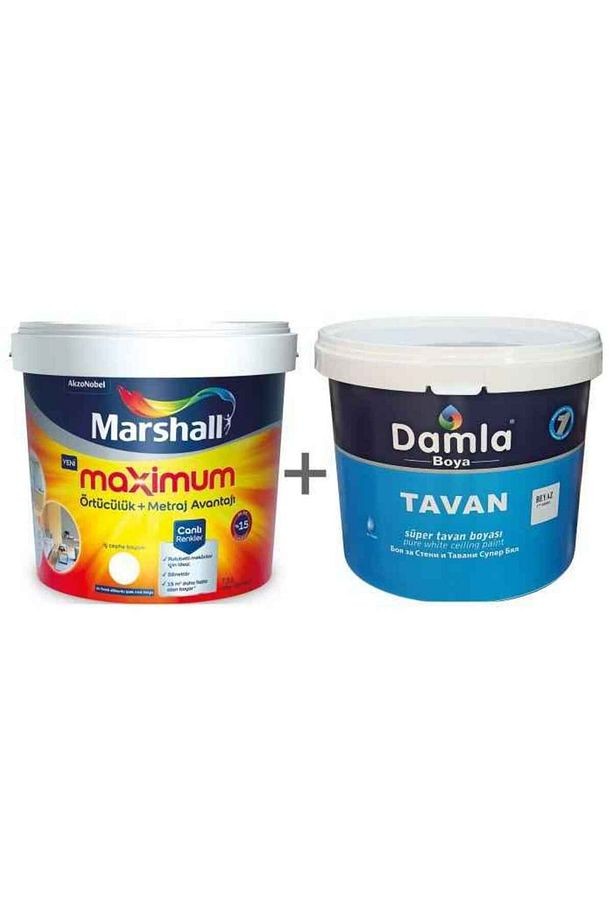 Maximum Silinebilir Duvar Boyası 15lt Kumbeji Damla Süper Tavan Boyası 17.5kg