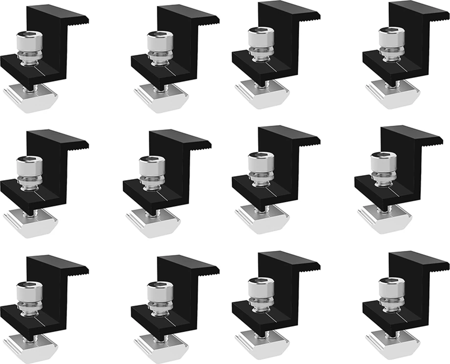 12 Paket Güneş Modülü Tutucu Uç Kelepçesi, Güneş Paneli Montajı Için Uç Kelepçesi, Pv Güneş Modülü Sabitlemeleri Için Yan Kelepçe 30MM (Yurt Dışından)