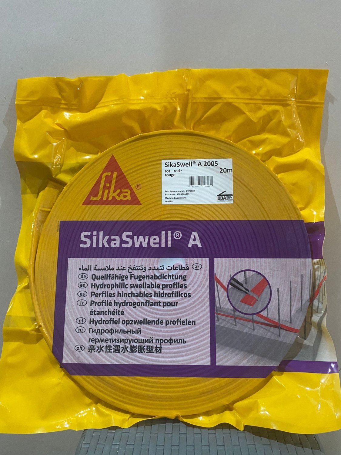 swell A 20X05 Kırmızı 20 Metre Hidrofilik Şişebilen Derz Sızdırmazlık Profilleri