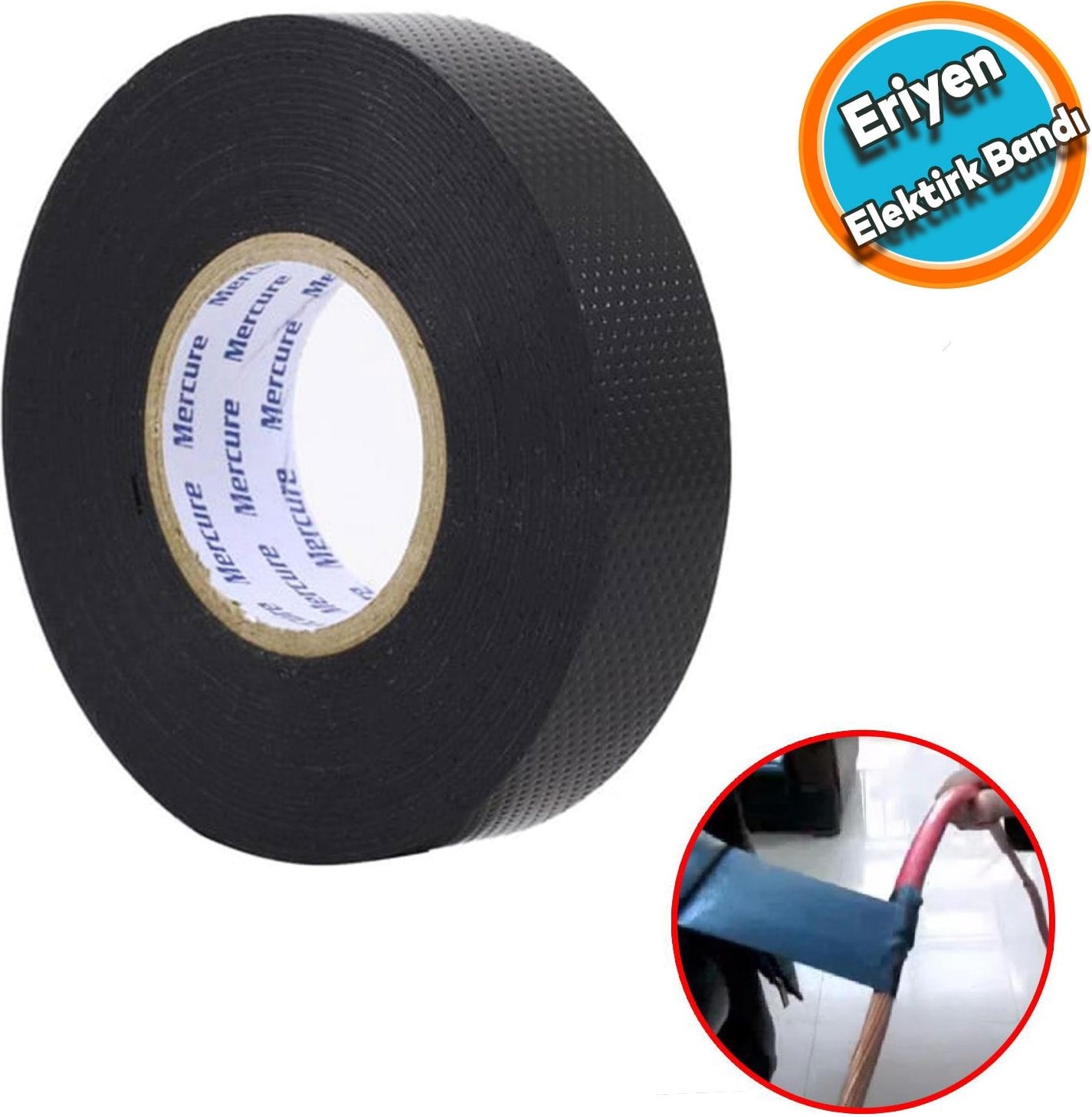 OZKUVVET Eriyen Bant Su Altı Kablo Elektrik Elektrikçi Su Yalıtım İzolasyon Sızdırmaz Bandı 19X0,8X5 Metre
