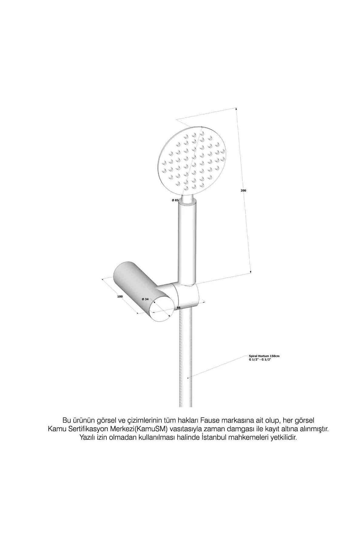 Mafsallı El Duş Takımı Çelik Başlık KMS103