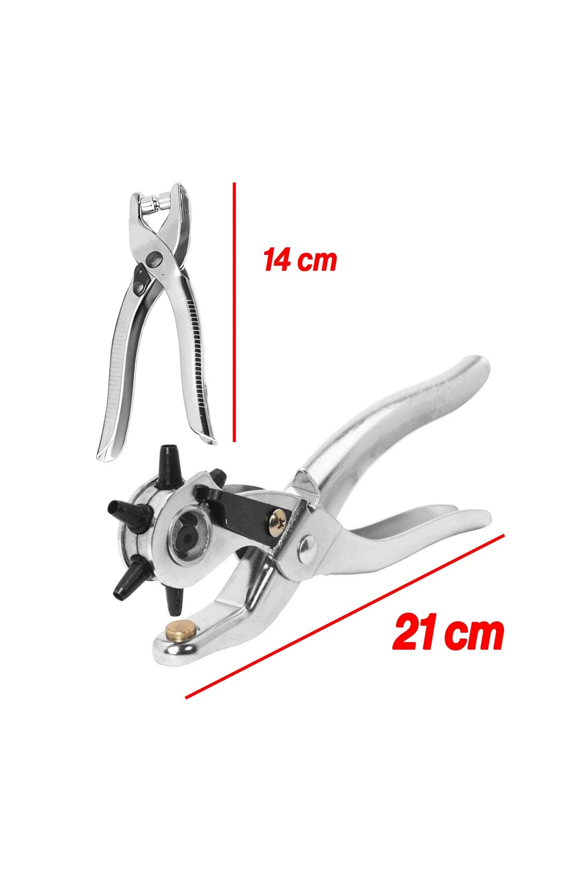 Kemer Deri Delme Pensesi Metal 2'li Set 6 Farklı Boyutta Delici Delik Açıcı Perçin Perçinleme