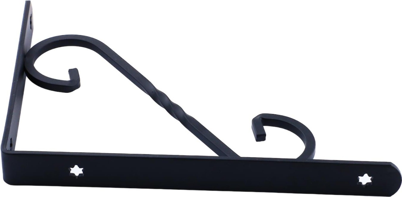 Raf Altı Raf Tutucu Ayak Ferforje Siyah 145 x 195 mm 2 Adet