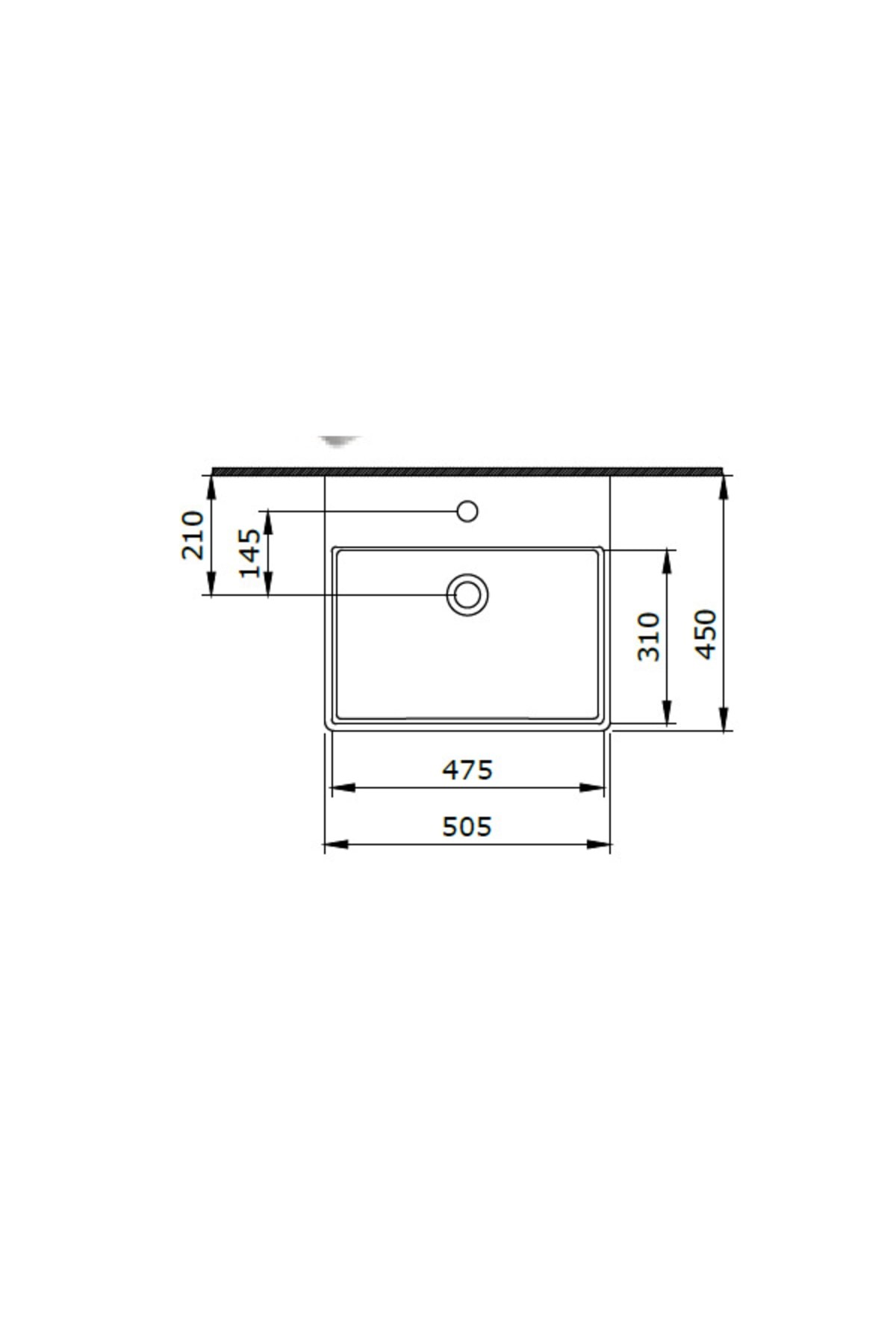 Mılano Lavabo 50 Cm Mat Beton