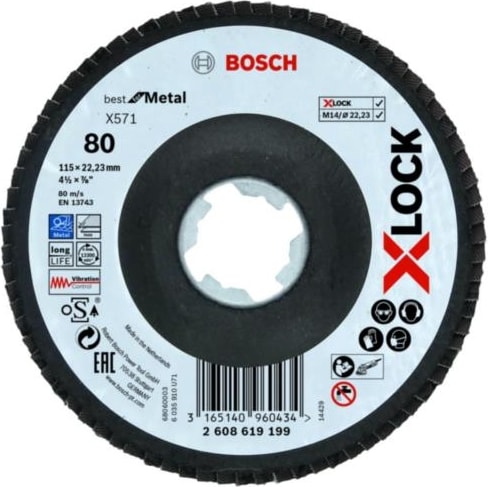 BOSCH X-Lock 115 mm Zımpara 80 Kum 2.608.619.199