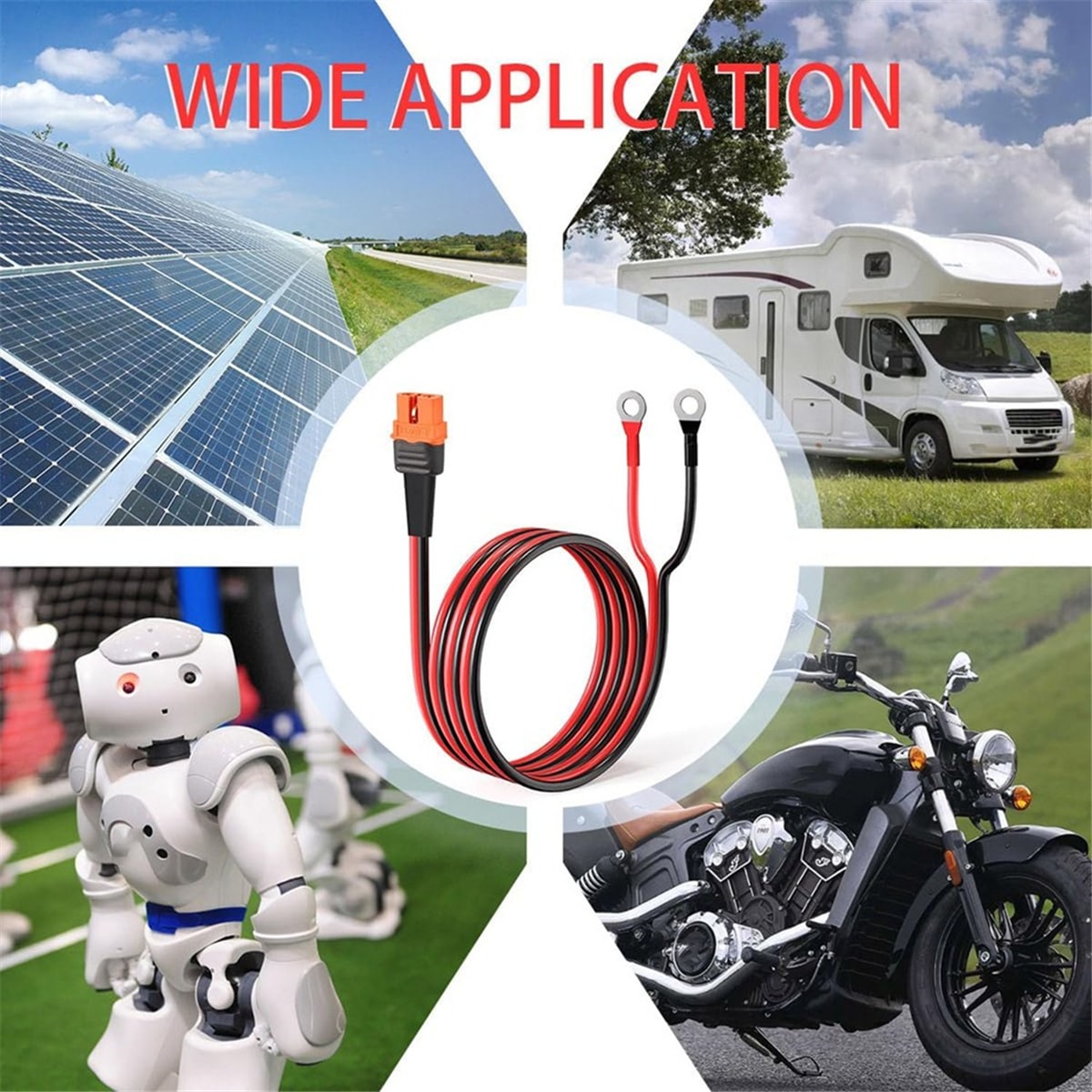 12AWG XT60I Dişi - O-Ring Konnektörü Kalaylı Telli, Rc Pil Güneş Taşınabilir Güç Istasyonu ve Güneş Paneli Için (Yurt Dışından)