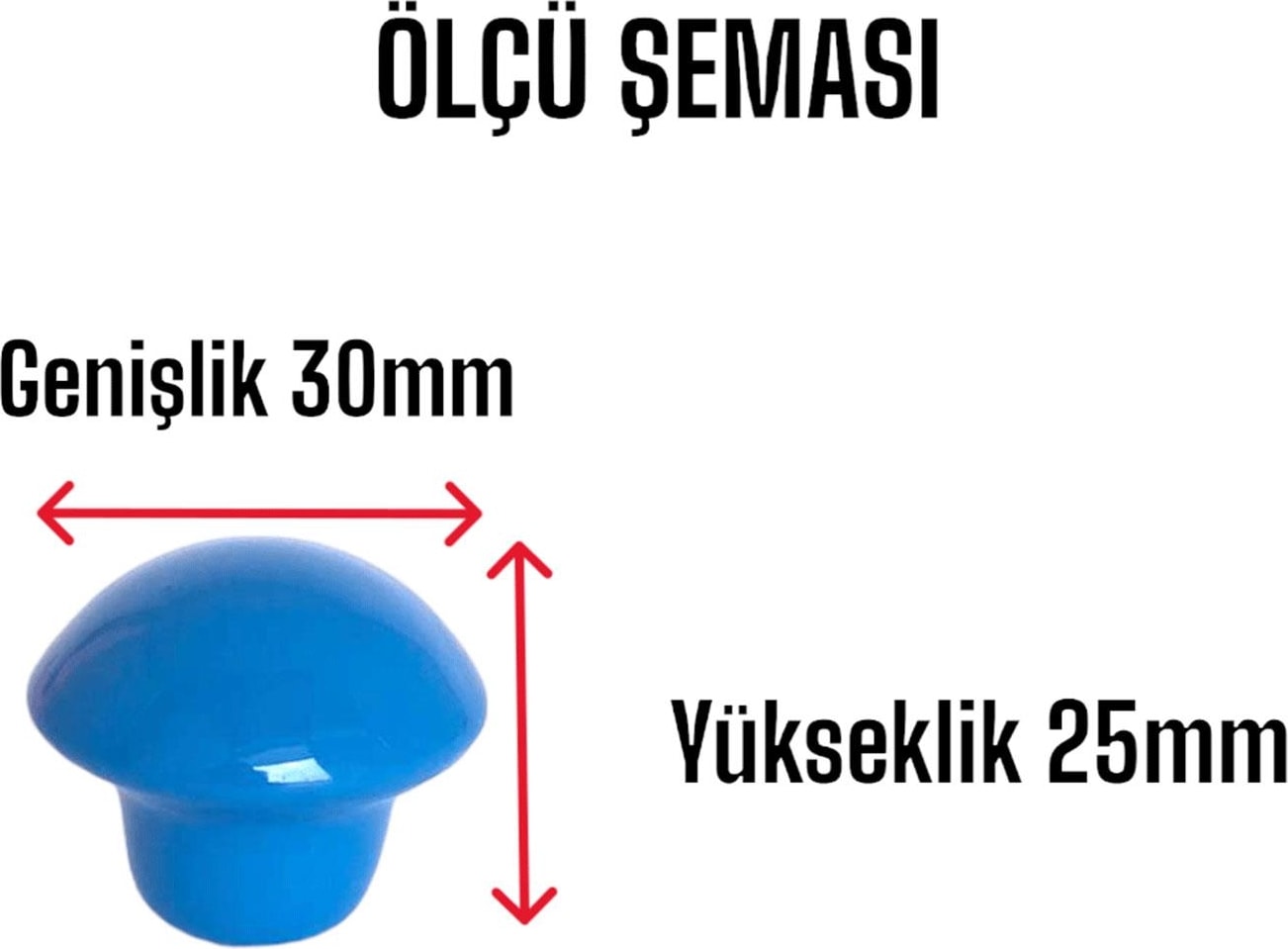 15 Adet Mavi Mantar Düğme Kulp Çocuk Bebek Mobilya Çekmece Dolap Kapak Kulbu Metal Kulp Aksesuarları Vidalı