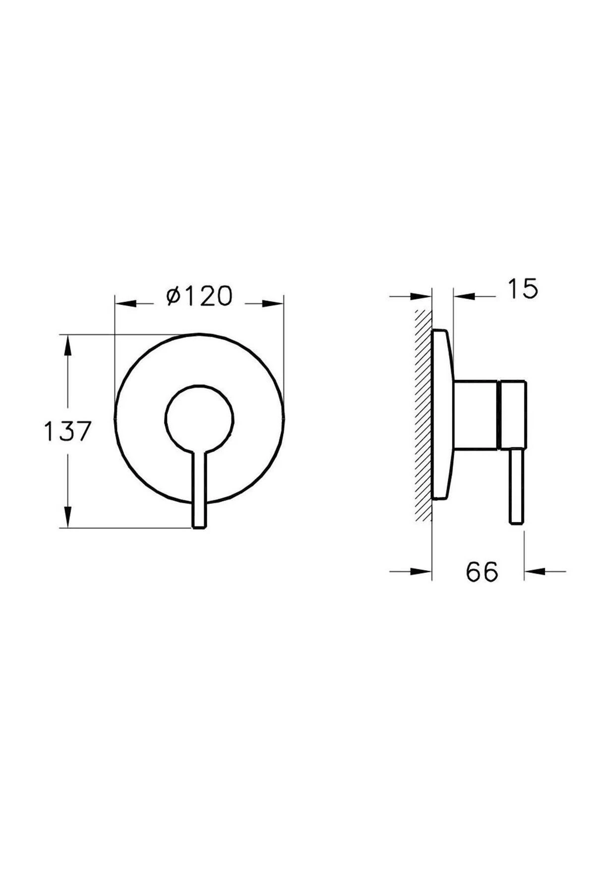 Origin A42621 Ankastre Duş Bataryası Sıva Üstü Krom