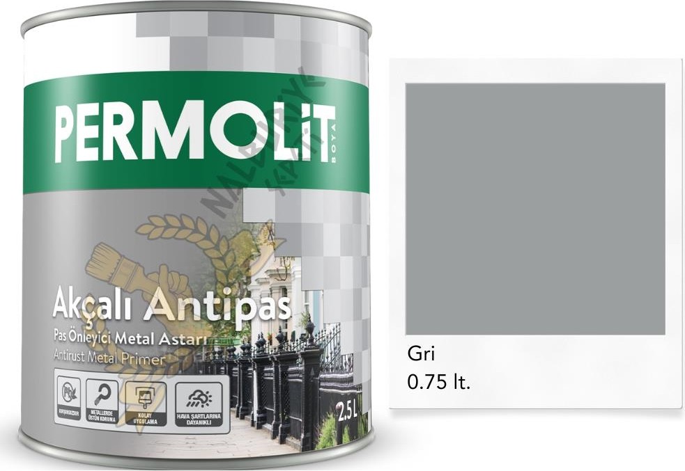 Akçalı Antipas Pas Önleyici Boya Gri 0.75 Lt.