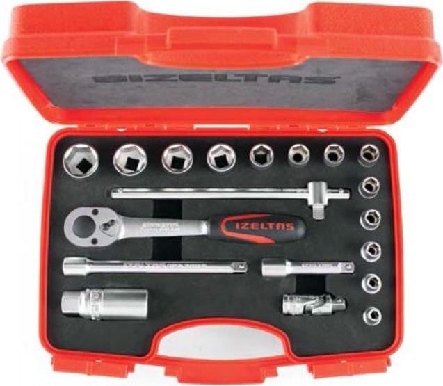 Izeltaş 1110006019 Altı Köşe Lokma Anahtar Takımı 3/8" 19 Parça