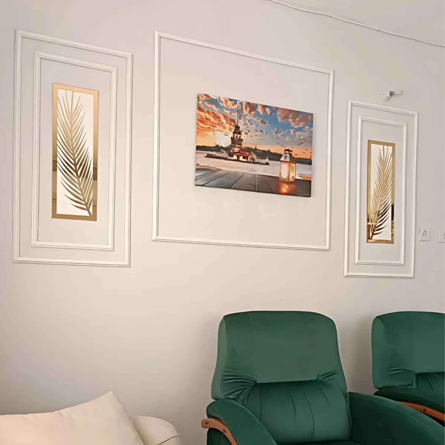 Boyanabilir Dekoratif 5 Adet Hazır Kesimli Çerçeve Duvar Çıtası