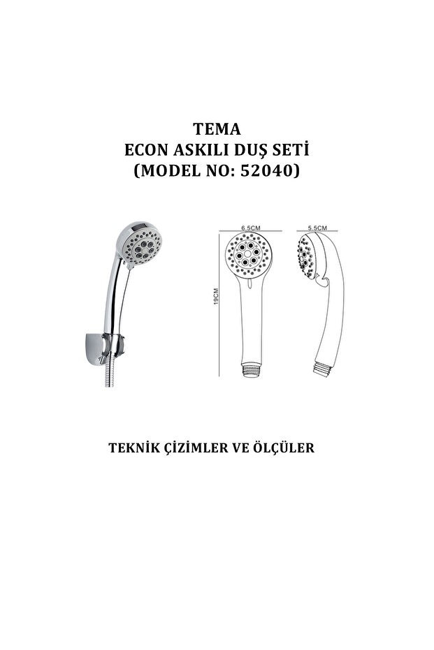 Econ Askılı Duş Seti (MODEL NO: 52040)